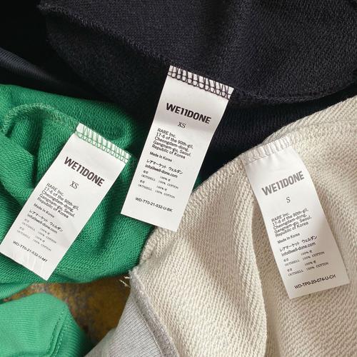 现货lq we11done 21年秋冬反光字母logo徽章圆领卫衣套头卫衣情侣