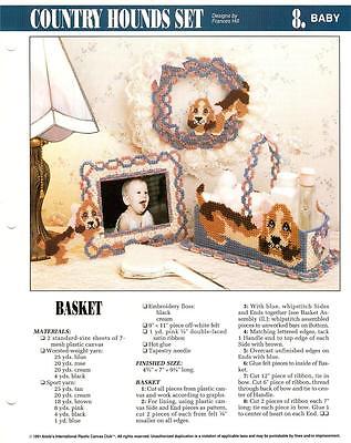 hounds set plastic canvas pattern sheet leaflet 1991 annies