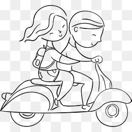 骑电瓶车情侣头像