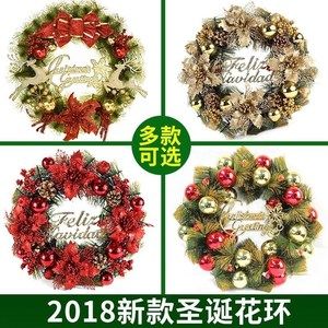 圆形圣诞滕圈花环门挂真松枝装饰手工自制车载diy创意手作藤条