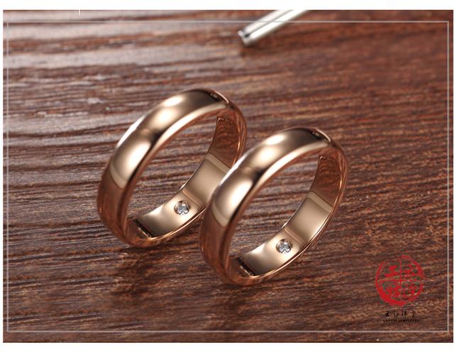 金内镶钻戒指 钻石光圈婚戒指 求婚戒指婚戒au750 宽6mm定制