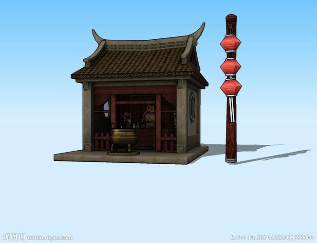 小庙3d模型设计图__其他模型_3d设计_设计图库_昵图网