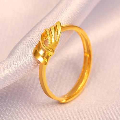 cnuti粤通国际珠宝 黄金戒指 足金拉丝相依相偎女戒 黄金饰品 精美