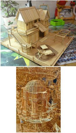 手工用牙签制作的房子(步骤)