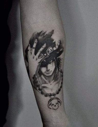 路飞纹身贴 防水仿真大图花臂海贼王纹身贴卡通刺青 手臂贴纸2019