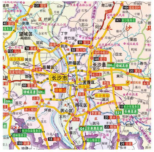 急速双面覆膜经济圈城市地图长沙市地图长沙