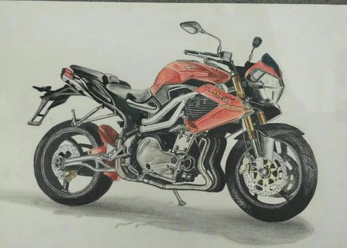 《手绘摩托车》插画(彩铅)