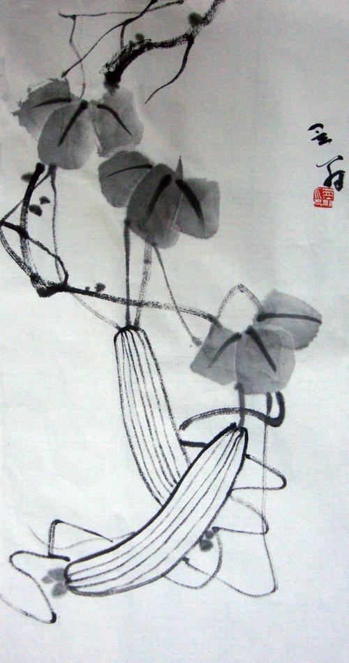 写意丝瓜怎么画