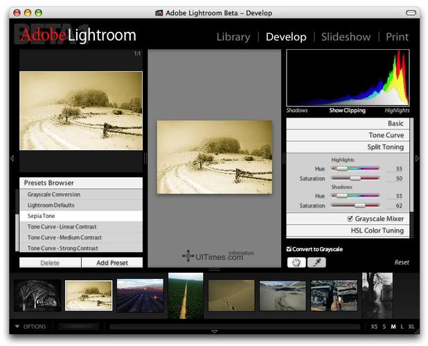 adobe图片处理软件lightroom beta界面