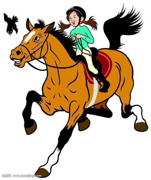 小孩子骑小马简笔画