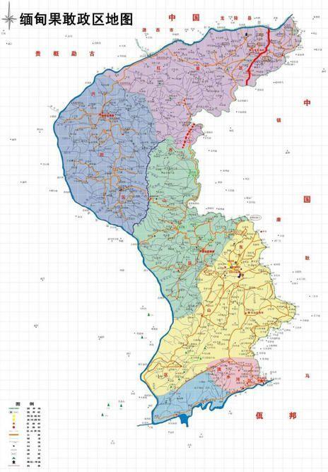 (红线为果敢同盟军控制区域)