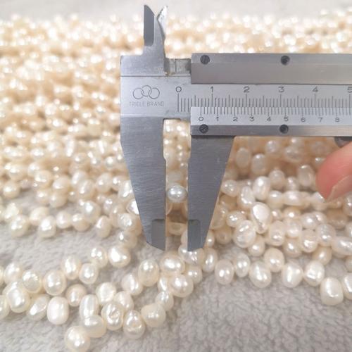6mm-7mm三七孔淡水珍珠两面光 巴洛克异形珍珠不规则