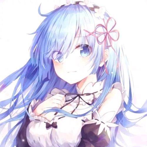 蓝色动漫女生头像上