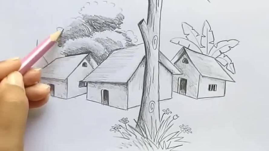 黑白画-老家的帆船