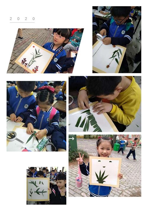 用心粘贴了出了一幅幅独一无二的竹叶贴画