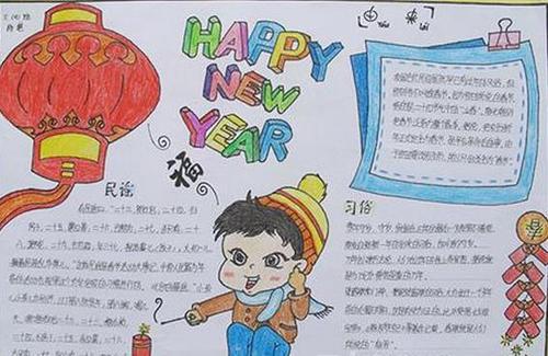春节英语小报图片内容简单又好看