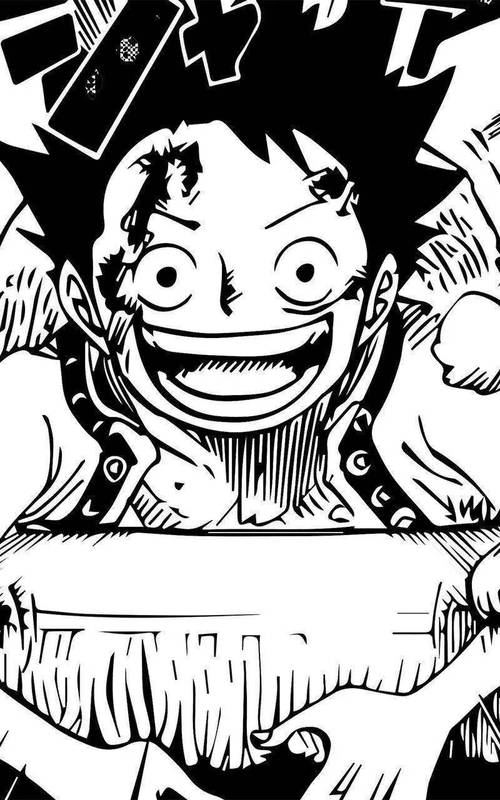 海贼王壁纸黑白路飞