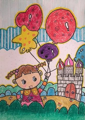 银奖儿童画-快乐的假期