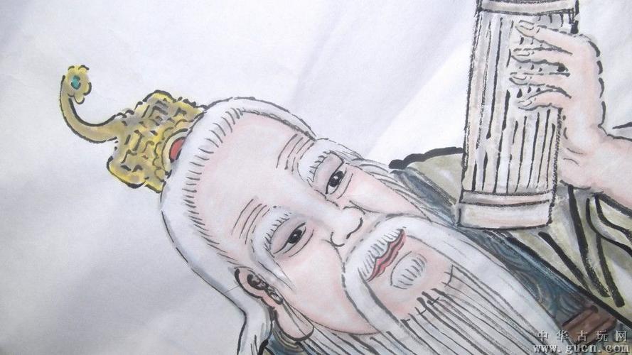 风水画太上老君老子出关图骑在独角牛上紫气东来,人物国画尺寸大