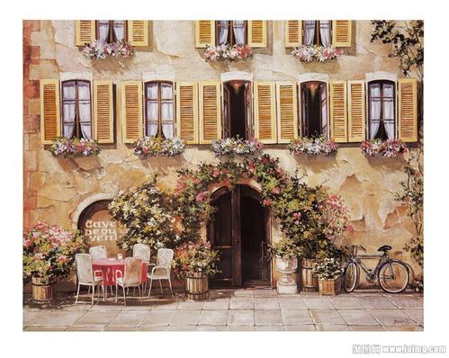 花园街景装饰画