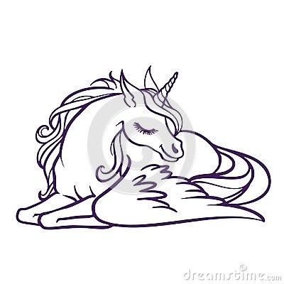 简笔画独角兽简笔画图片大全大图