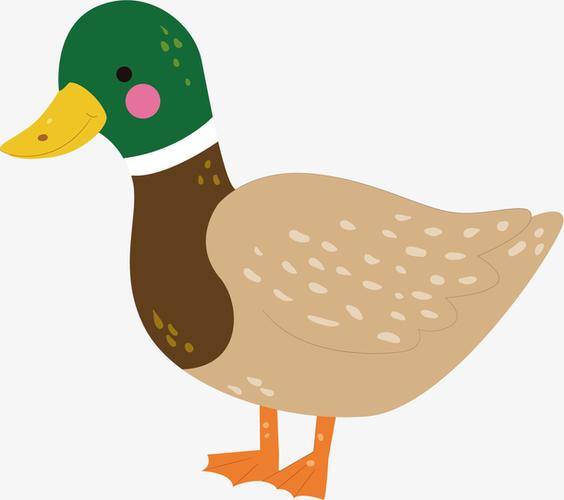 矢量图水彩卡通鸭子