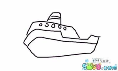 高清大图插画绘画素材-171kb 轮船简笔画大全大图海上行驶的轮船
