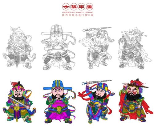 每天学一幅简笔画-新年画门神的画法