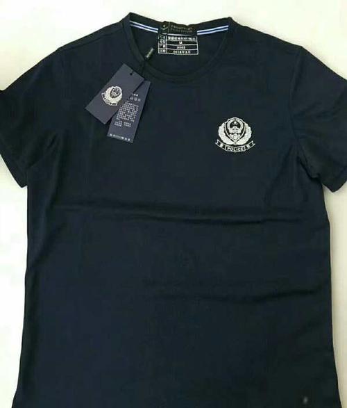 正品3502新款警用短袖针织t恤衫 翻领 圆领体恤衫 亚麻材料藏蓝色