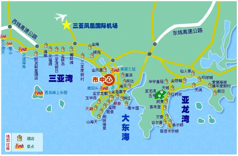 风景 > > 内容页 三亚市地图高清版大图