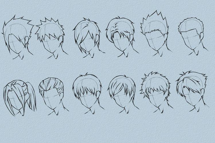 手绘漫画教你男孩纸头发的画法