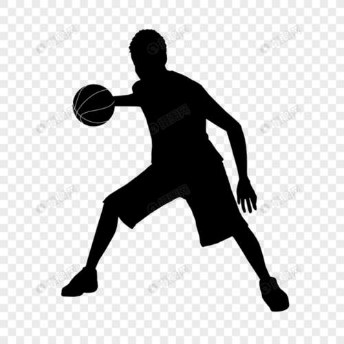 打篮球的人剪影
