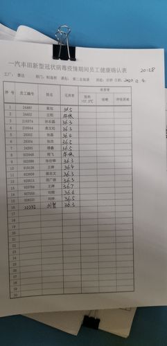 体温测量记录表点检