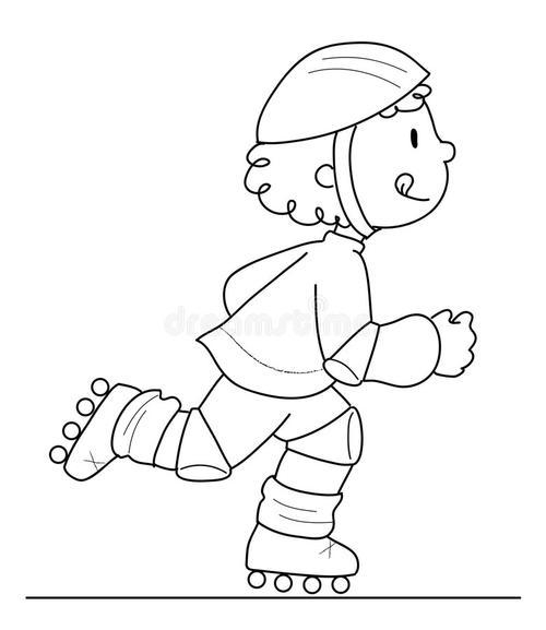 简笔画滑冰冬天滑冰的简笔画幼儿运动的冬天简笔画 第1页滑旱冰简笔
