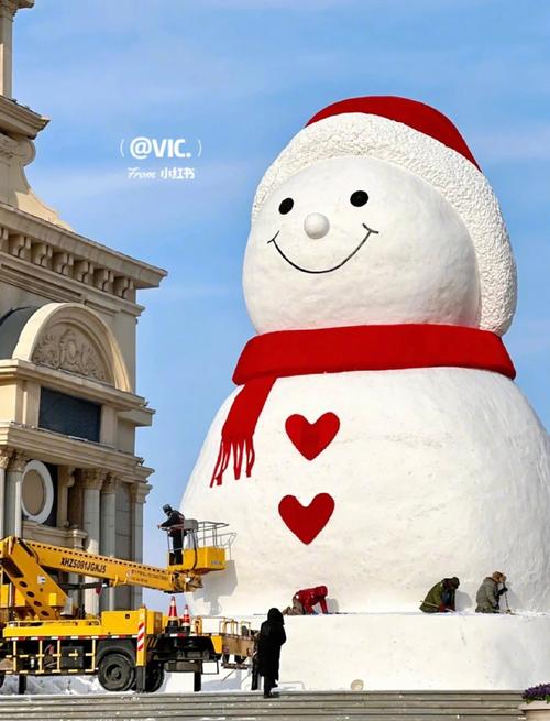 哈尔滨的大雪人好可爱啊