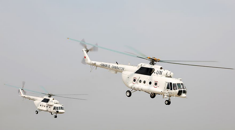 中国首支维和直升机分队官兵全部出征