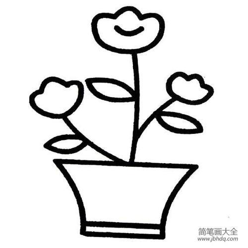 创意可爱花盆简笔画