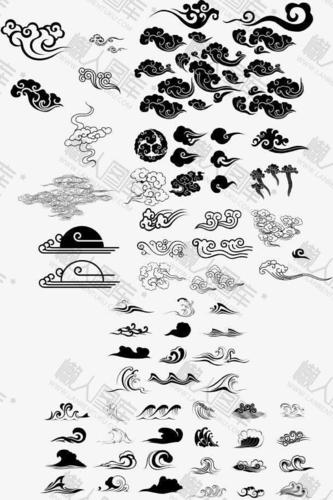 水墨云纹祥云图案免抠元素