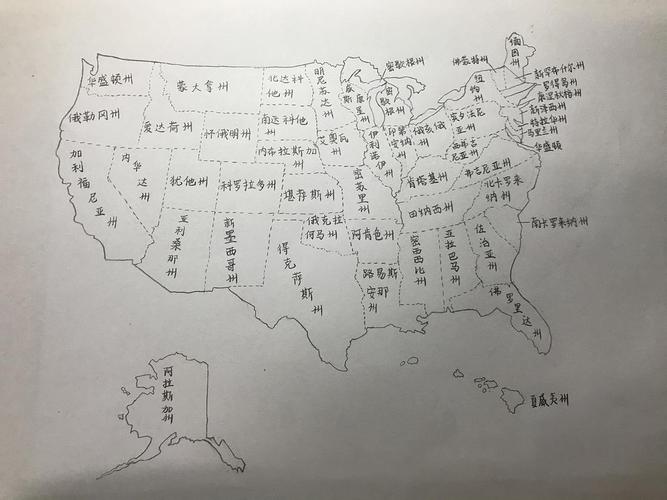 画了作业(美国地图