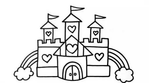 城堡简笔画公主(3)