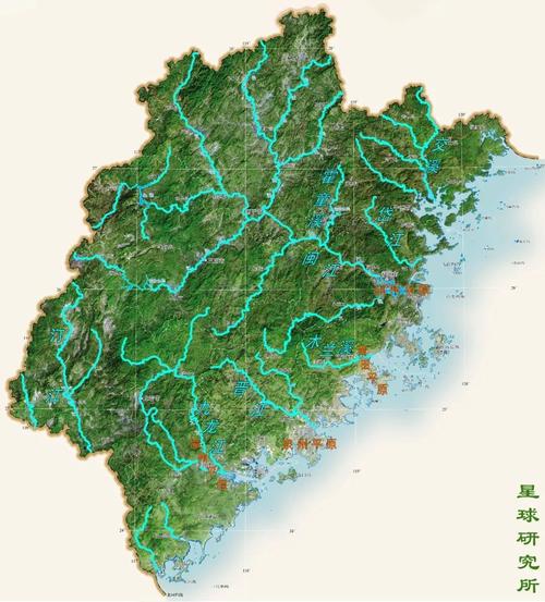 就有约100米长的河流 密度之高,令人赞叹 (福建主要水系,制图