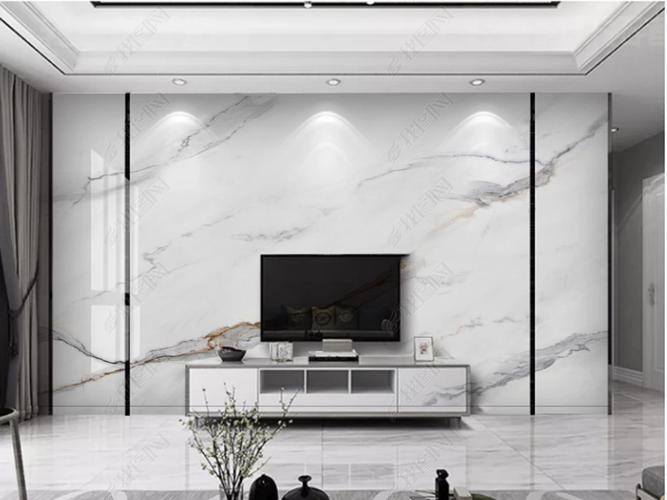 背景墙 电视背景墙 现代简约电视背景墙 > 原创新中式大理石纹鱼肚白