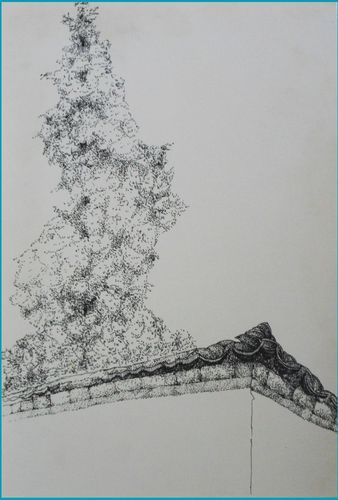 个人比较喜欢画树,去宏村写生没有选择徽派建筑,而是宏村的大树,老树