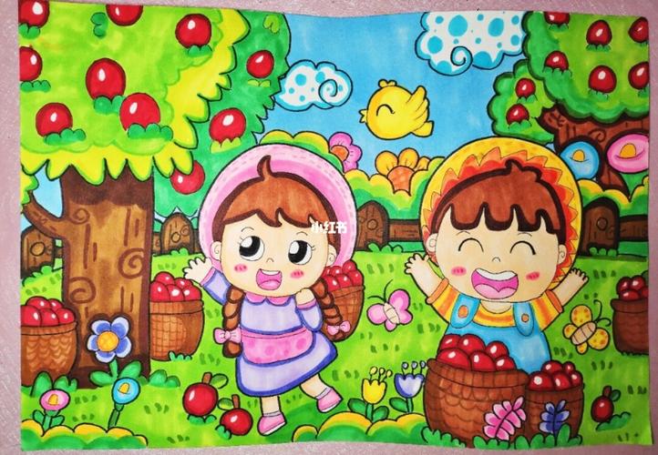 儿童画丰收_儿童画_文化_绘画