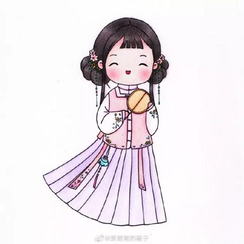 简笔画教程一起来画古风汉服美女简笔画仙仙的美极了