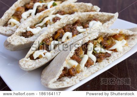 healthy pitta bread (shallow depth of field)