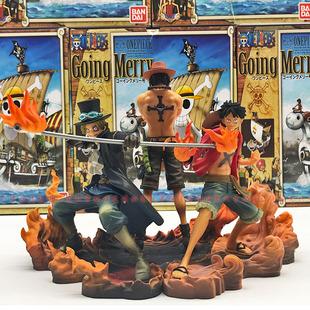 海贼王手办模型海贼王艾斯萨博路飞三兄弟公仔动漫生日礼物摆件
