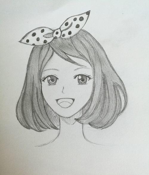 06接下来就画头发了.分出头