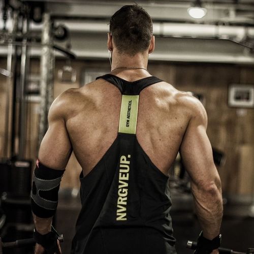 男夏季运动速干篮球训练服青年漏背宽松工字健身衣 肌肉兄弟背心