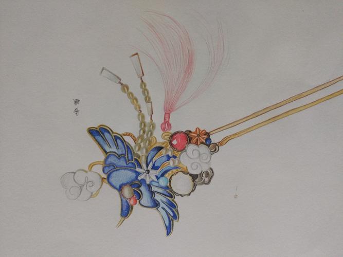 步摇(流苏被我画残了,不会画流苏)